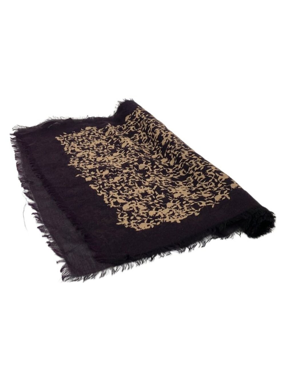 Loewe Shawl Purple Beige Orange Cotton Cashmere Scarf